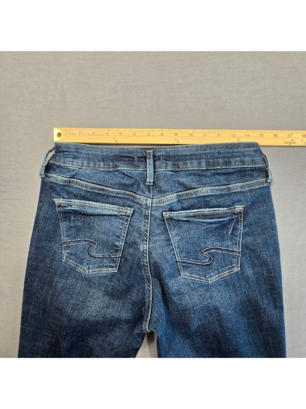 Silver Jeans Co Womens W28 L31 Elyse Slim Bootcut Dark Wash Denim Stretch Jeans - Picture 7 of 7
